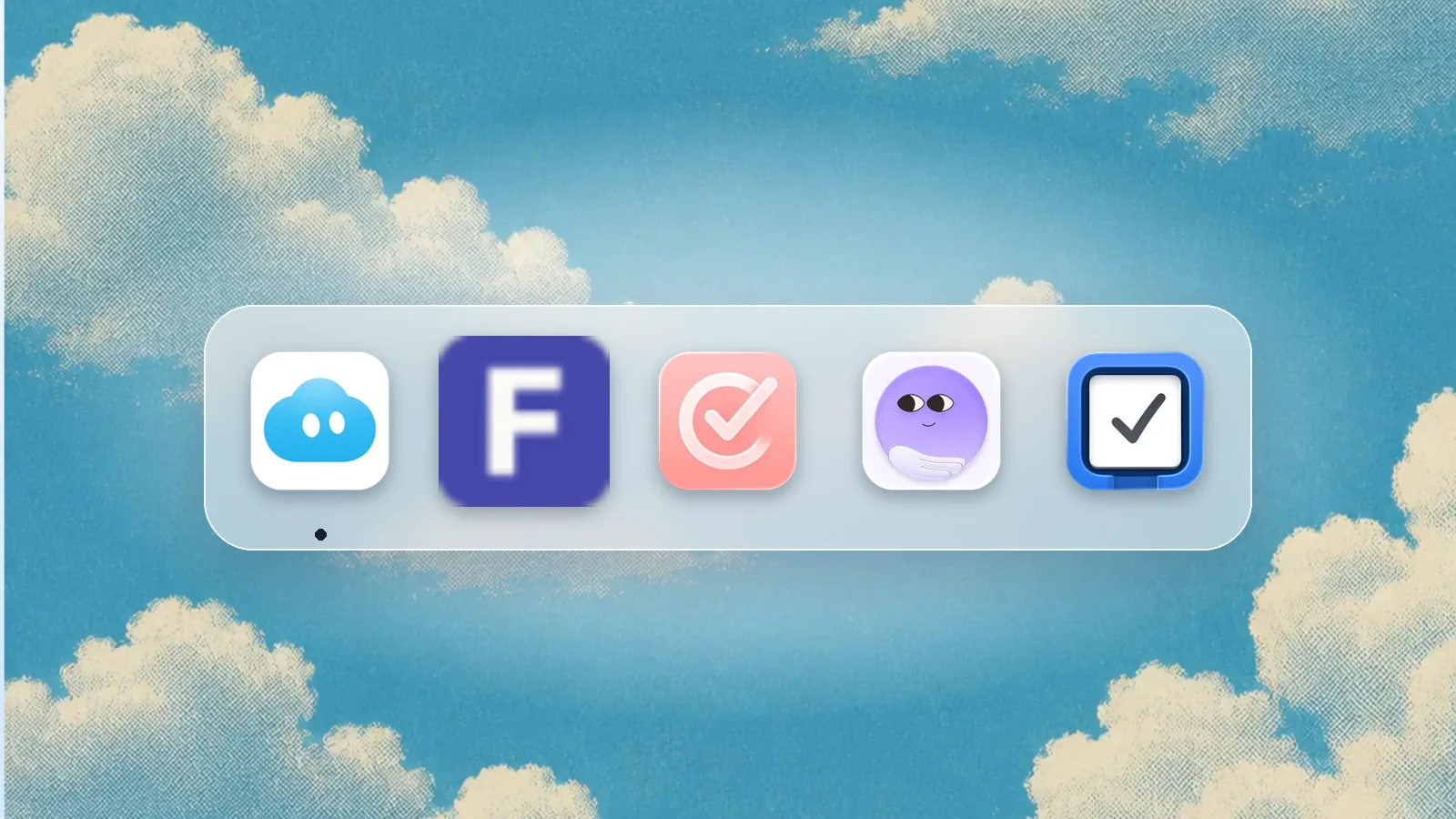 App icons of Nudge, Focusmate, Structured, Tiimo, Things 3